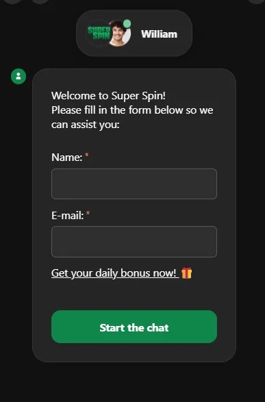 SuperSpin Casino support